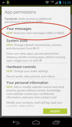 As of their latest update, Facebook can read your texts on Android phones