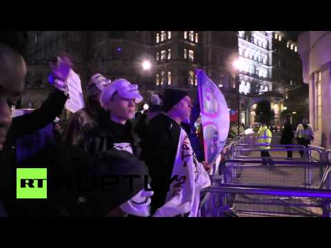 UK: Anonymous march on BBC’s ‘paedo palace’ HQ