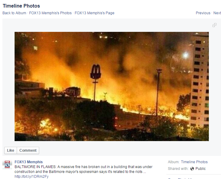 Fox News Posts Fake Baltimore Riot Photo That’s Actually From Venezuela