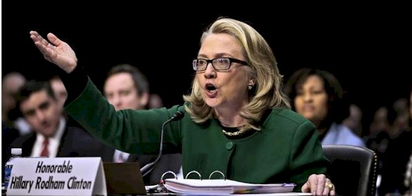 Hillary Clinton testifying on the Benghazi attack
