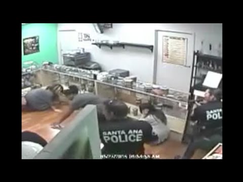 California police raid medical marijuana shop, caught on video eating edibles, joking about kicking amputee.