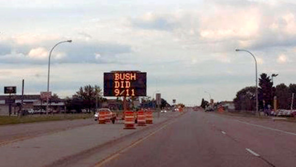911 construction sign
