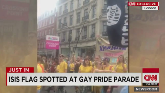 CNN Mistakes Sex Toy Flag for ISIS Flag at Gay Pride Parade
