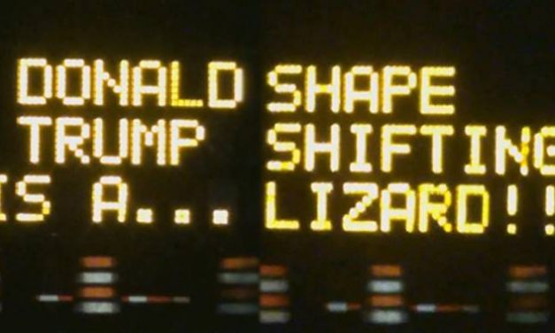 Texas Construction Signs Hacked to Endorse Bernie, Call Trump a Shape Shifting Lizard