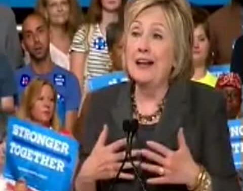 Hillary Reads “Sigh” in Her Speech — Oops!