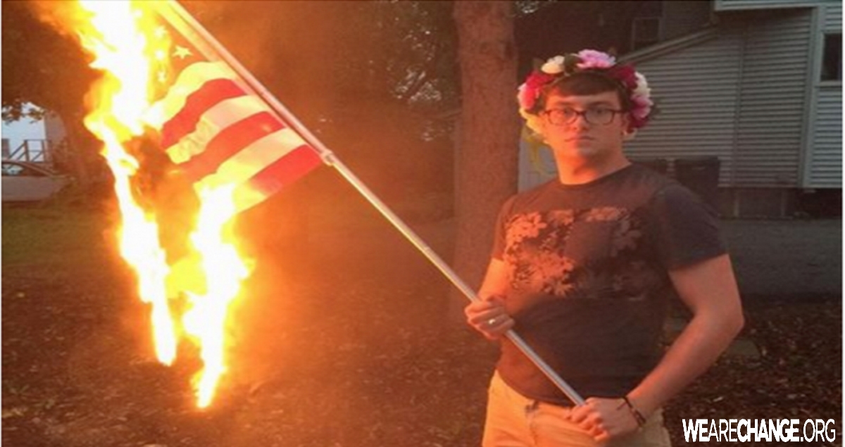 Police Arrest Man For Burning US Flag On His Own Property
