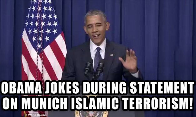 Obama JOKES during statement on Munich Terror Event