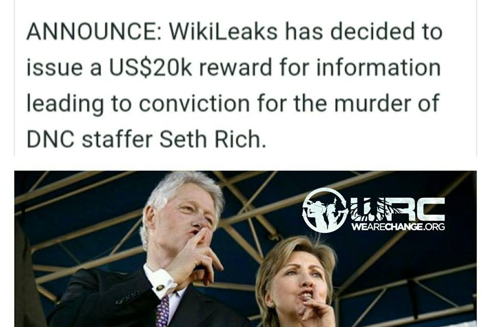 WikiLeaks Offers $20,000 Reward for Information on Murdered DNC Staffer Seth Rich
