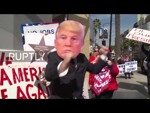 Fists Fly At Boycott The Oscars As Trump Protesters And Supporters Clash