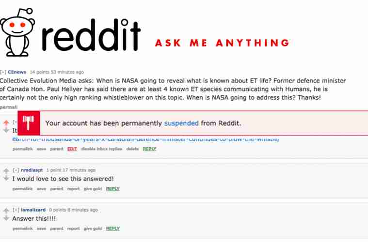 Reddit Permanently Suspends Collective-Evolution For Asking NASA A Question On ET Life