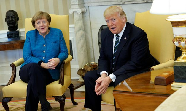 ‘We Have Something in Common’: Trump Jokes With Merkel About Obama Wiretapping (VIDEO)