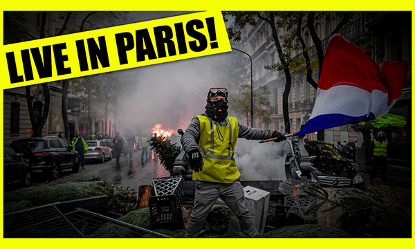 In Paris France On The Ground With The Yellow Vests