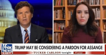 Watch: Tucker Carlson Tries to Convince Trump to Pardon Assange