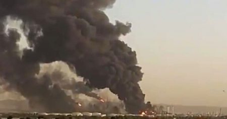 Massive Blaze Engulfs Tehran Refinery Just Hours After Mysterious Sinking of Iran’s Largest Warship
