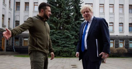 Boris Johnson Makes Surprise Trip to War-Torn Ukraine for Zelensky Meeting