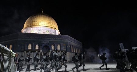 Watch: Chaos as Israeli Police Raid Al-Aqsa Mosque During Ramadan in “Barbaric Premeditated Attack”