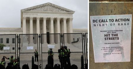 “Night of Rage” Flyers Spotted in DC Ahead of Roe v. Wade Decision