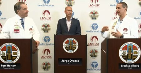 Watch: As Mask Mandate Looms, L.A. Hospital Officials Mock “Media Hype”