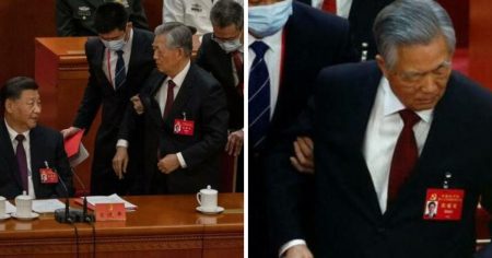 Former China President Abruptly Escorted From Party Congress